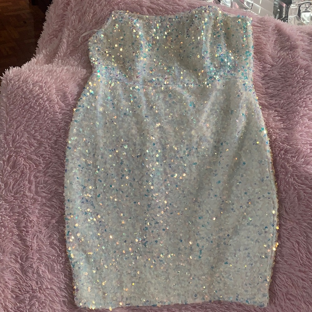 White Sequin Dress